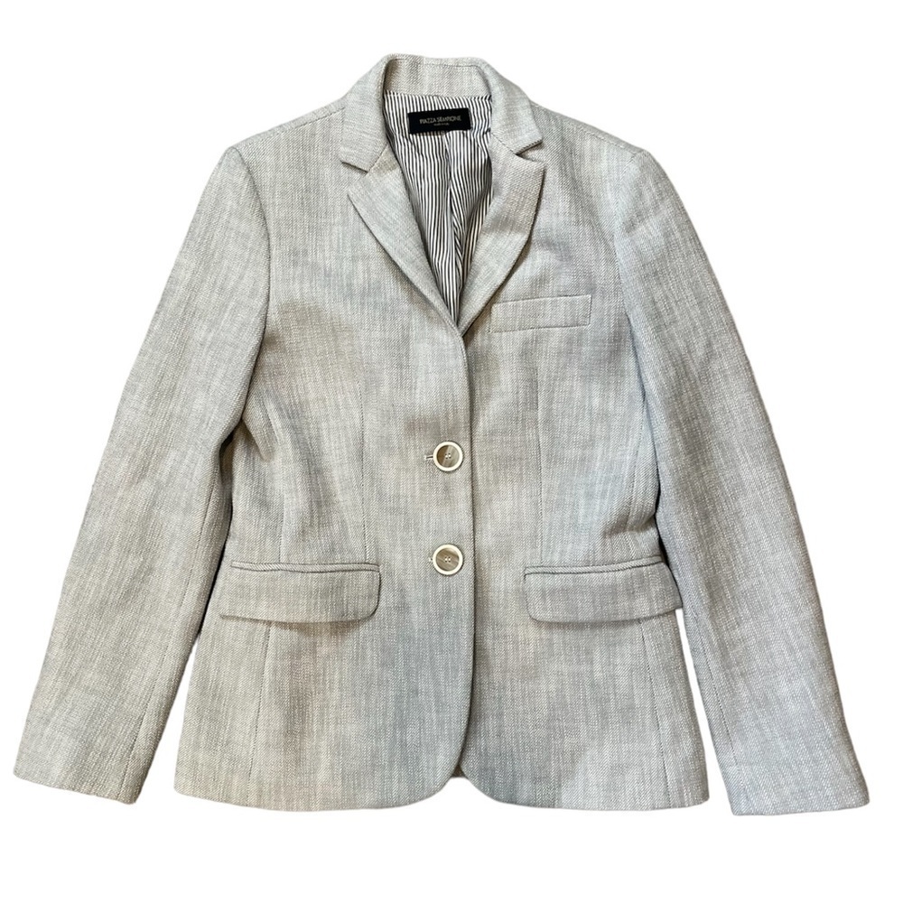 PIAZZA SEMPIONE Made In Italy Size 40 Suit Jacket Blazer Gray Women’s